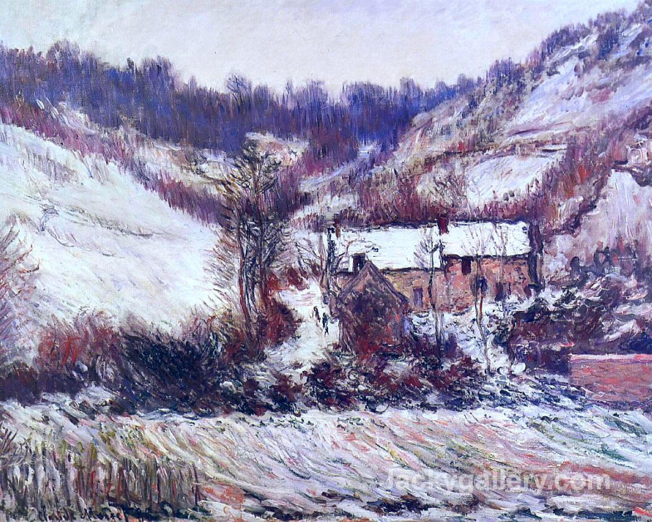 Snow Effect at Falaise by Claude Monet paintings reproduction